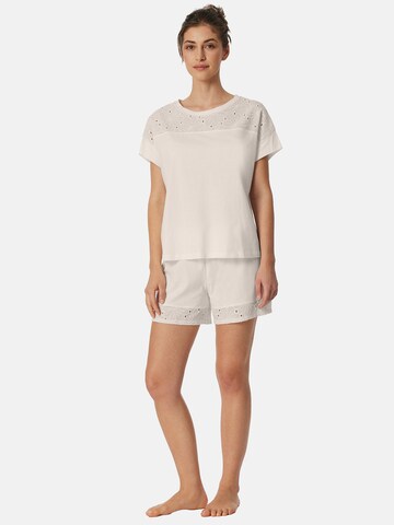 SCHIESSER Korte pyjama ' Casual Nightwear ' in Wit: voorkant