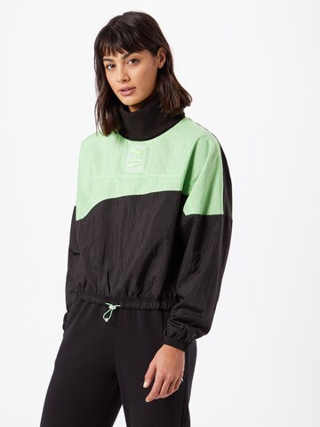 PUMA Athletic Sweatshirt in Green: front