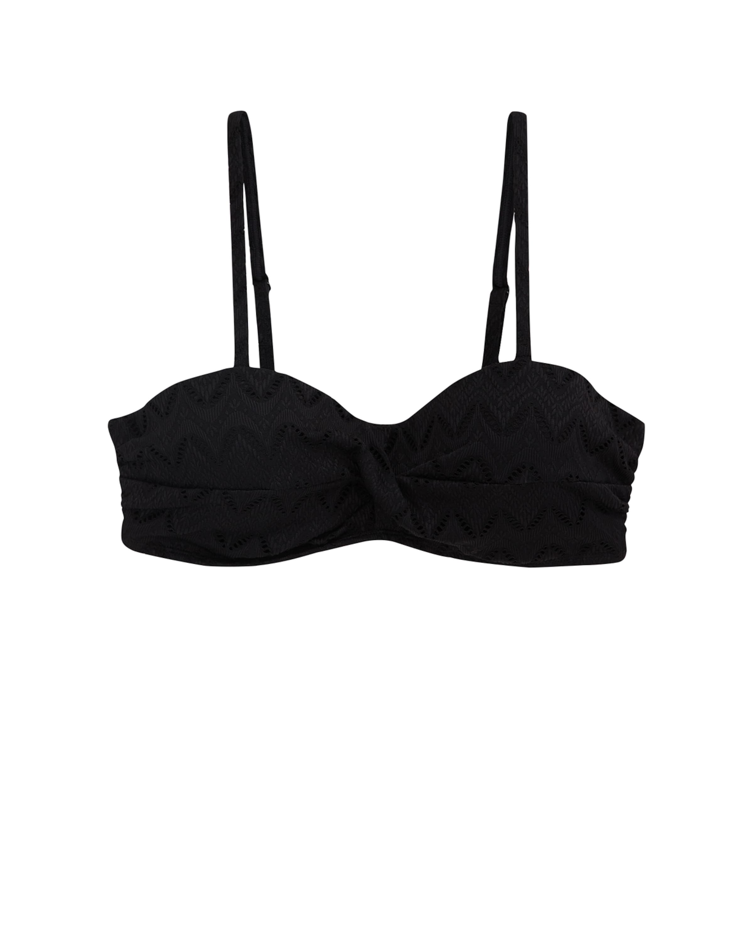 WE Fashion Balconette Bikini top in Black: front