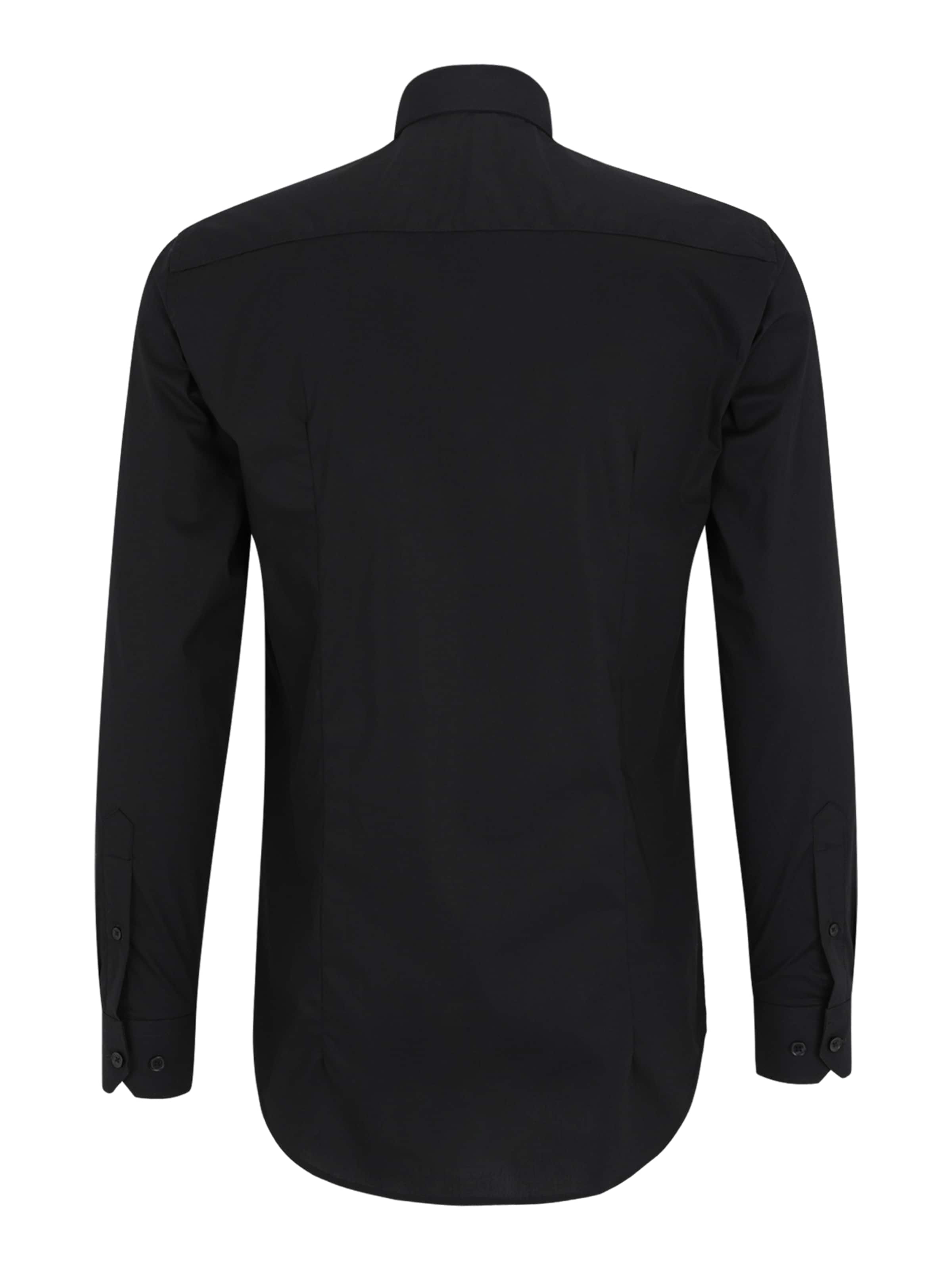 Matinique Slim fit Zakelijk overhemd 'Robo' in Zwart