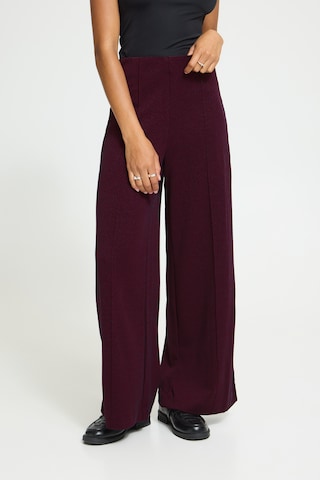 ICHI Wide leg Broek in Bruin