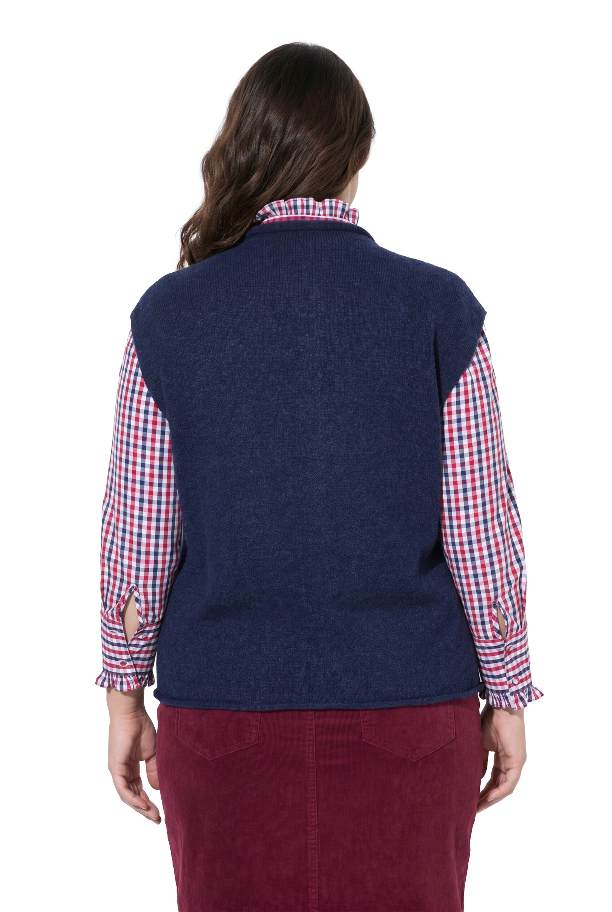 Ulla Popken Gebreid vest in Blauw