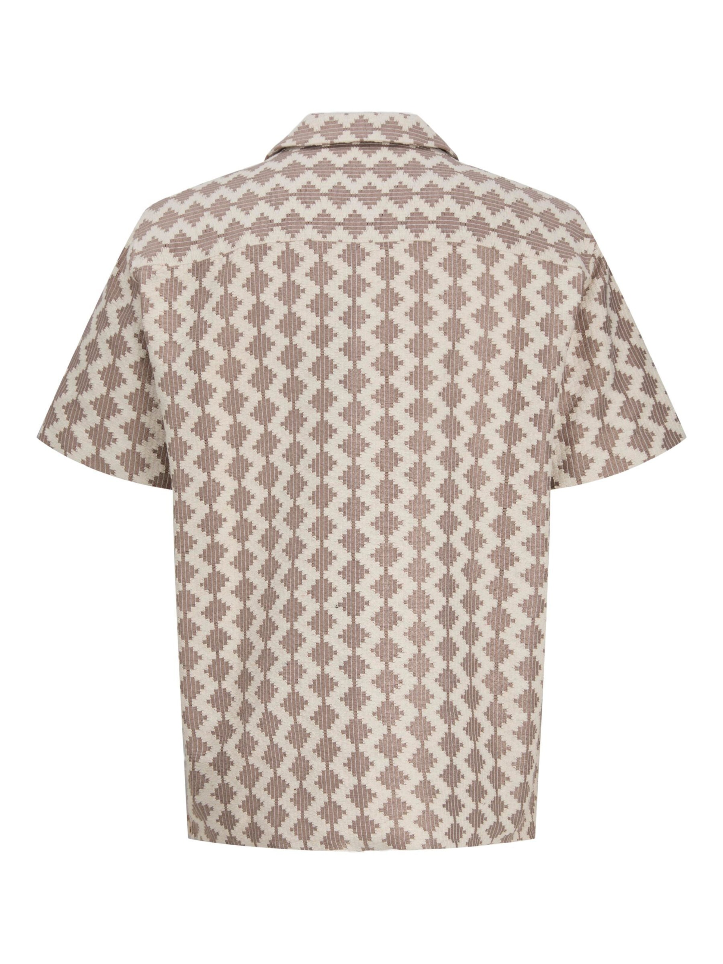 JACK & JONES Comfort fit Button Up Shirt 'JORSummer Luke' in Brown