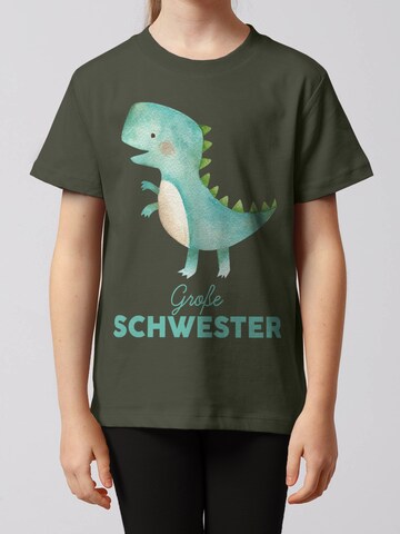 watabout.kids Shirt 'Dinosaurier Große Schwester' in Green: front