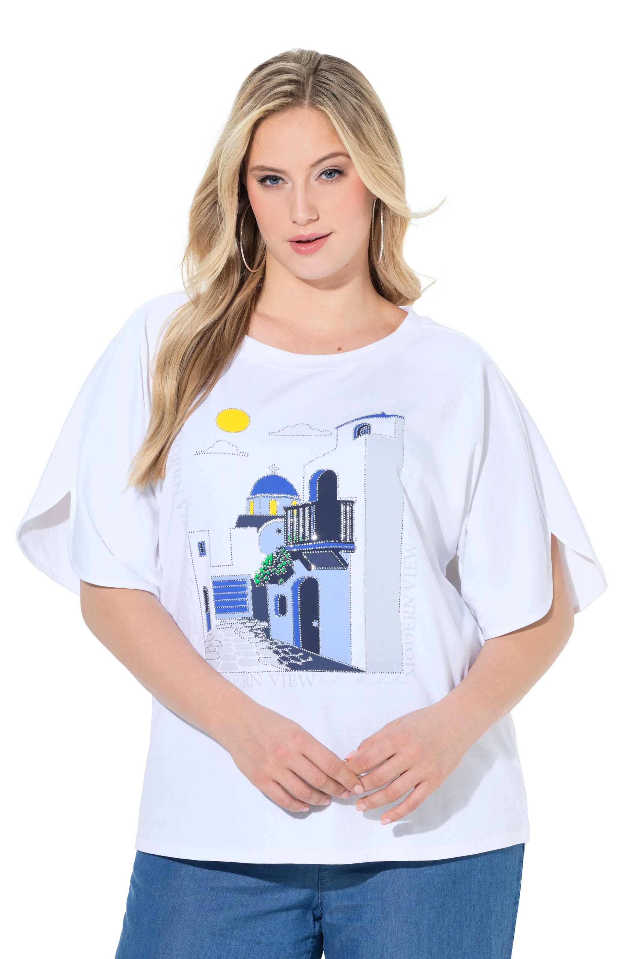 Ulla Popken Oversized shirt in White: front