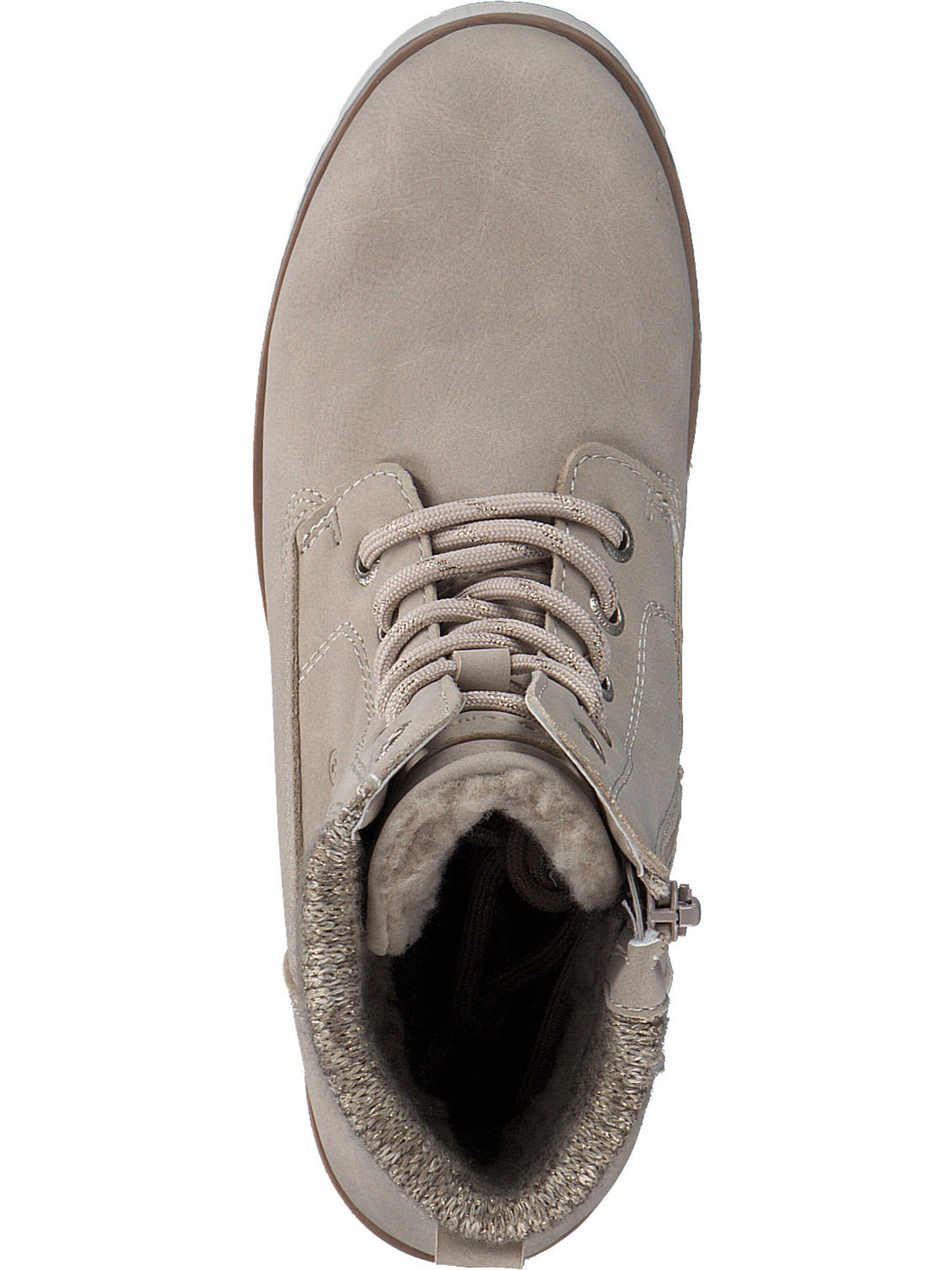 TOM TAILOR Schnürstiefelette in Beige