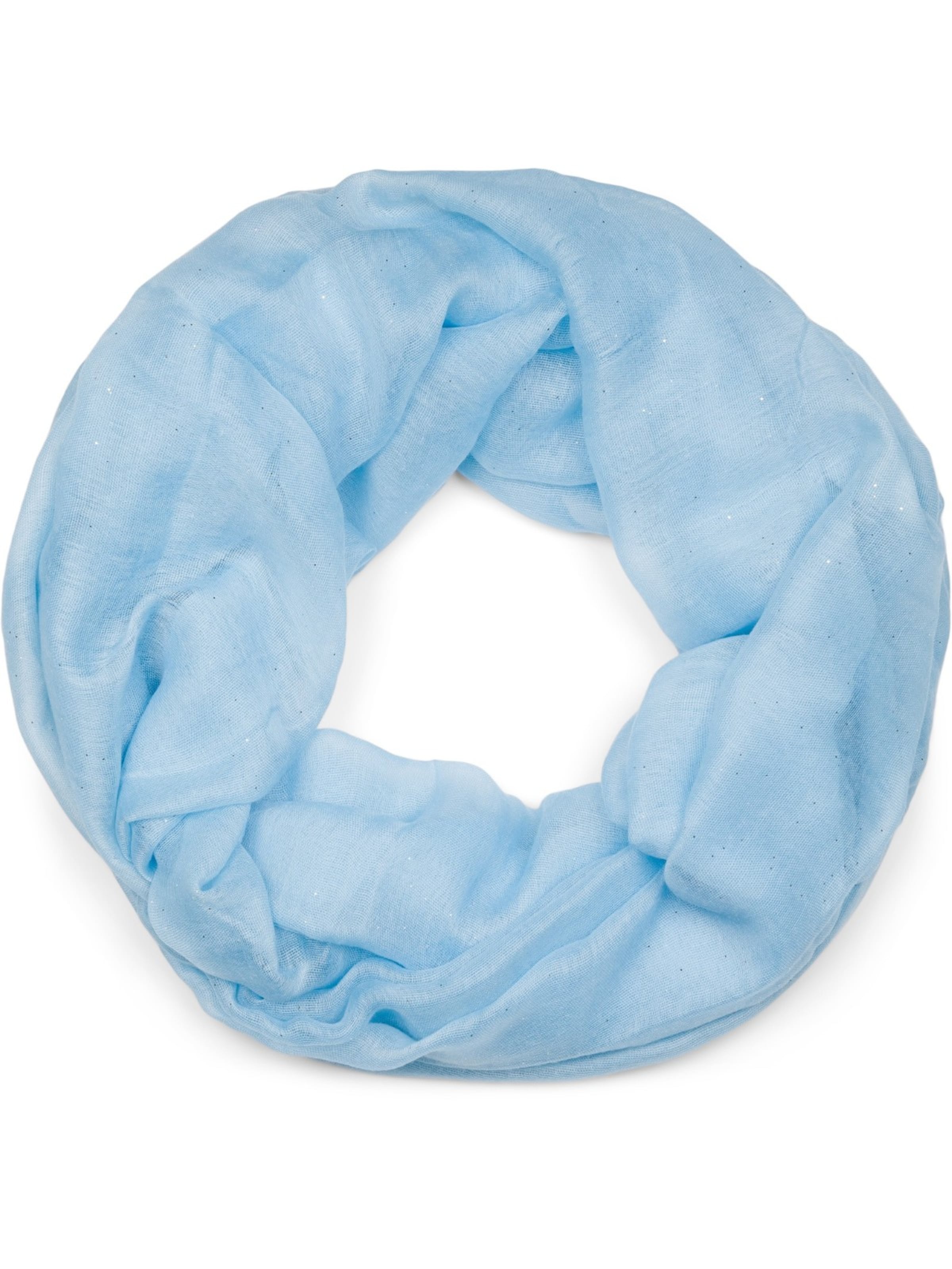 styleBREAKER Loop scarf 'Loop mit Glitzer unifarben' in Blue: front