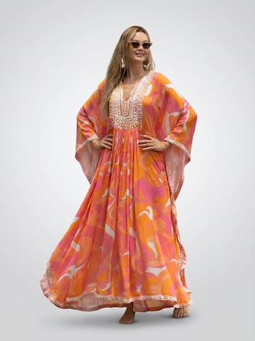 Robe 'Caftan Long Cassia' Miss June en orange