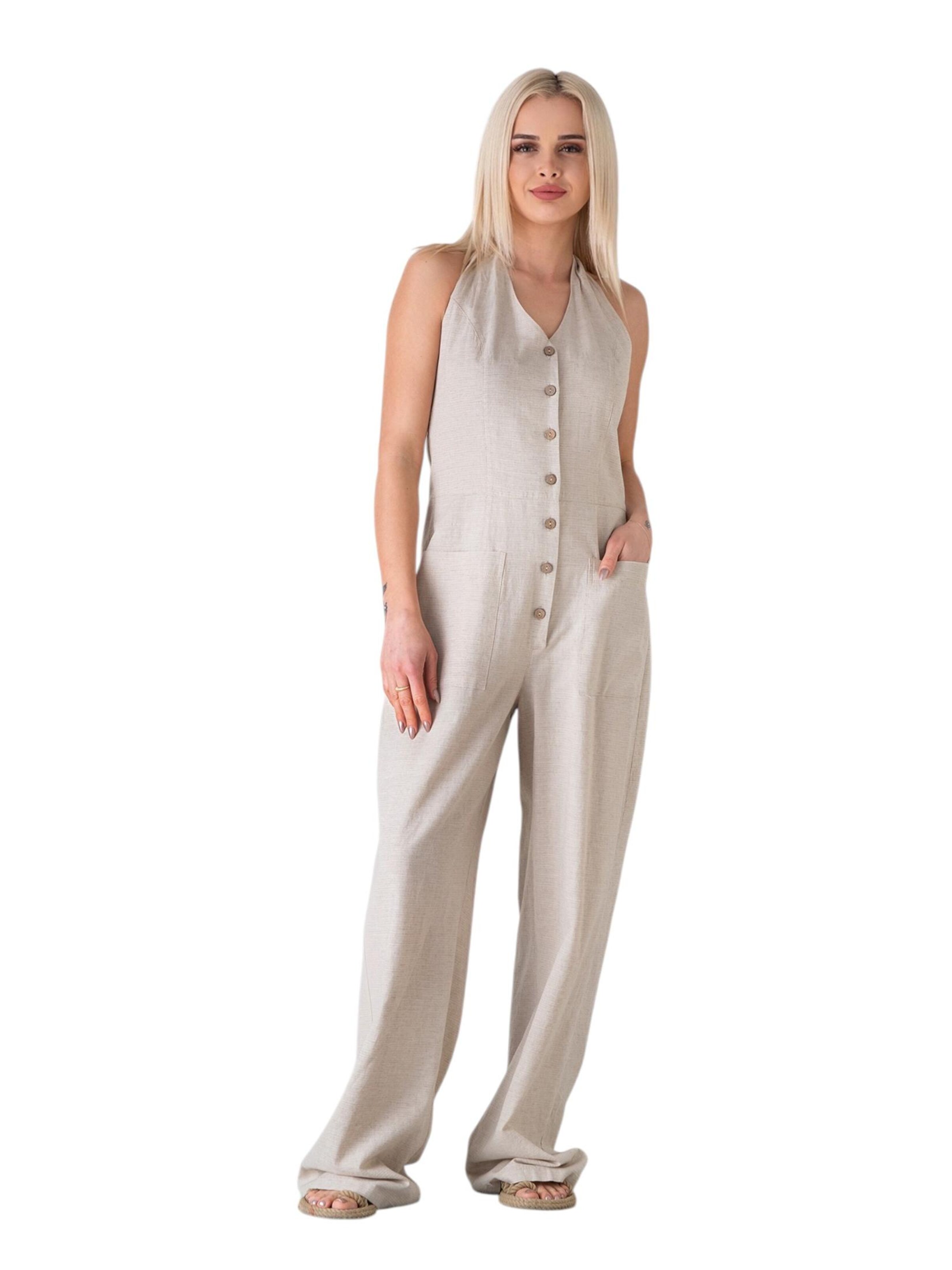 WENOR Jumpsuit 'Alvia' in Beige: voorkant
