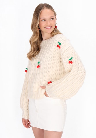 Pull-over MYMO en blanc : devant