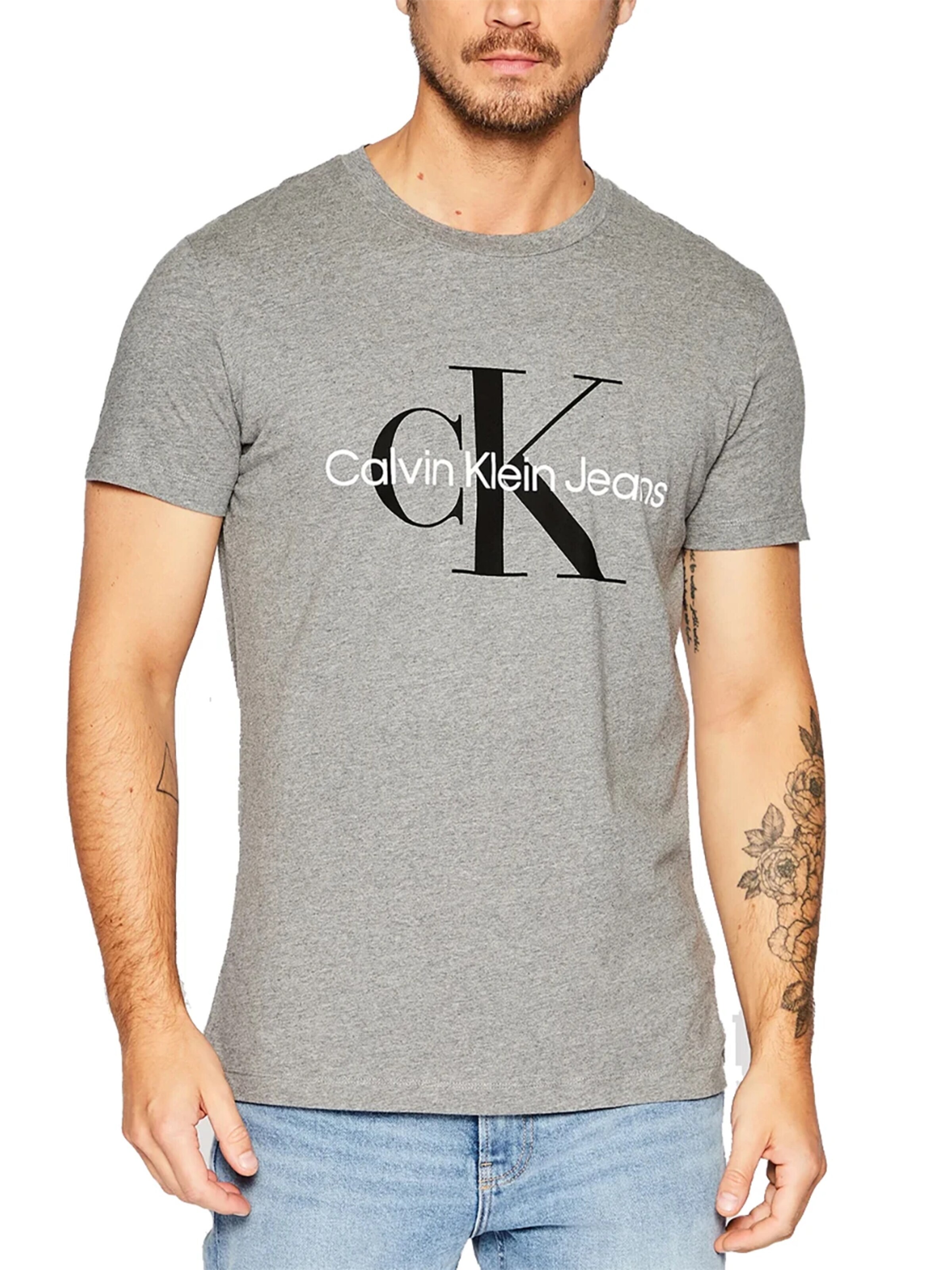 T-Shirt 'T-shirt Calvin Klein Jeans Homme Gris Monologo' Calvin Klein en gris