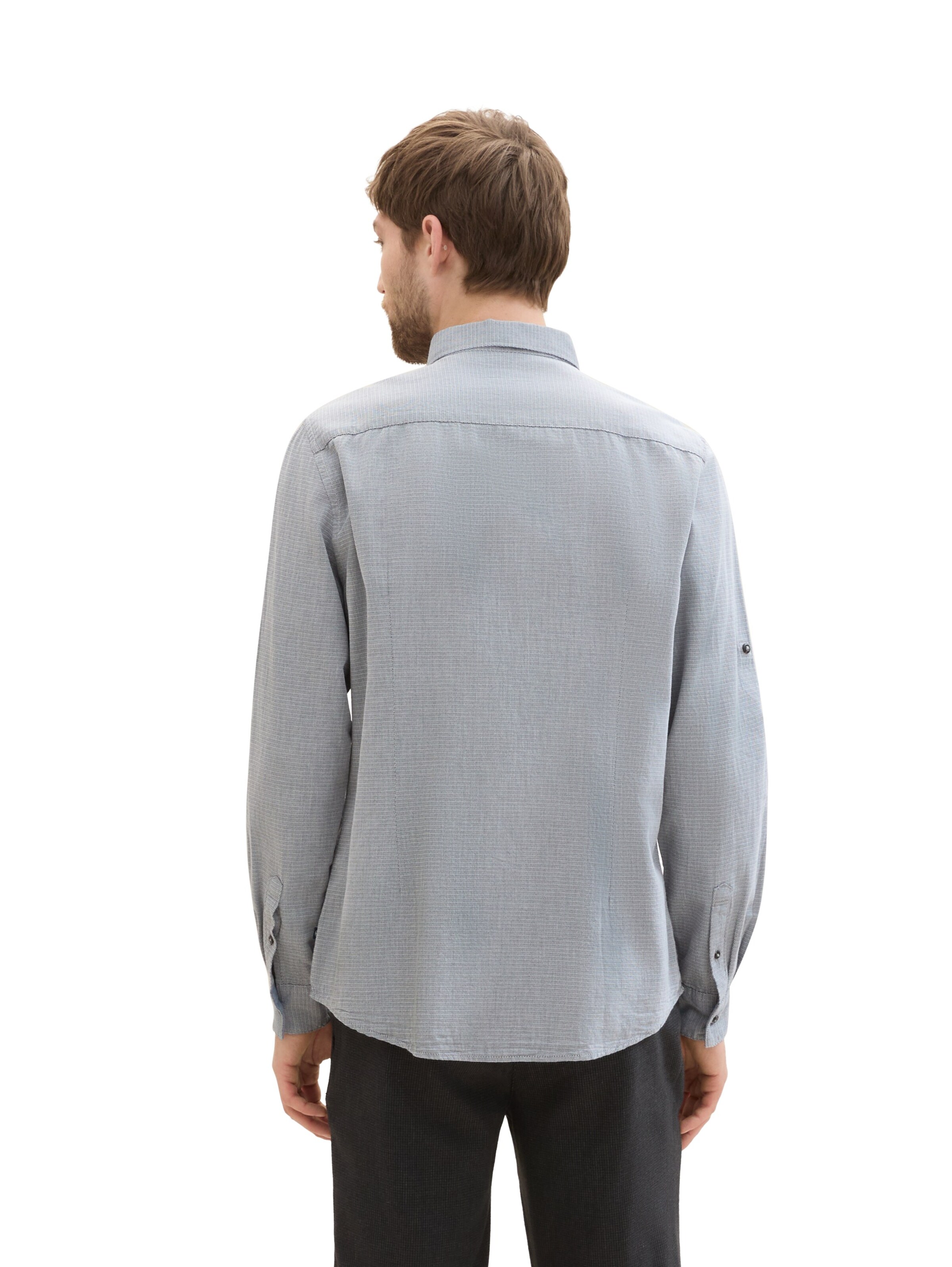 TOM TAILOR Slim Fit Hemd in Grau