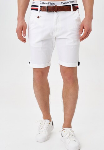 Regular Pantalon chino 'Creel' INDICODE JEANS en blanc : devant