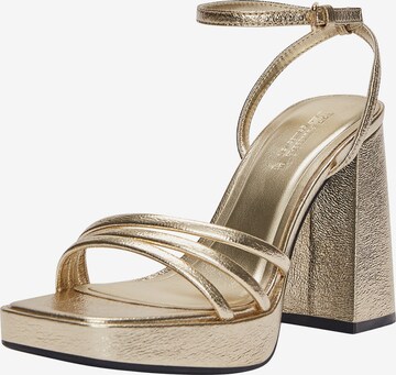 Pull&Bear Strap Sandals in Gold: front