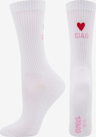 EWERS Skarpety 'Ciao Amore' w kolorze biały: przód
