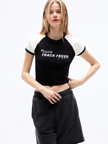 T-shirt Pull&Bear en noir : devant