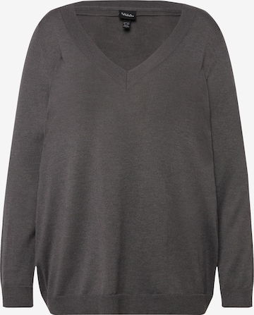 Pull-over Ulla Popken en gris : devant