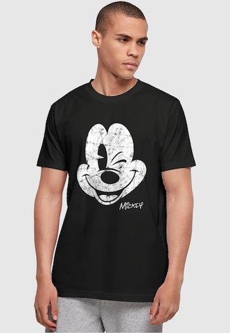 ABSOLUTE CULT Shirt 'Mickey Mouse - Distressed' in Zwart: voorkant