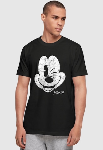ABSOLUTE CULT Shirt 'Mickey Mouse - Distressed' in Black: front