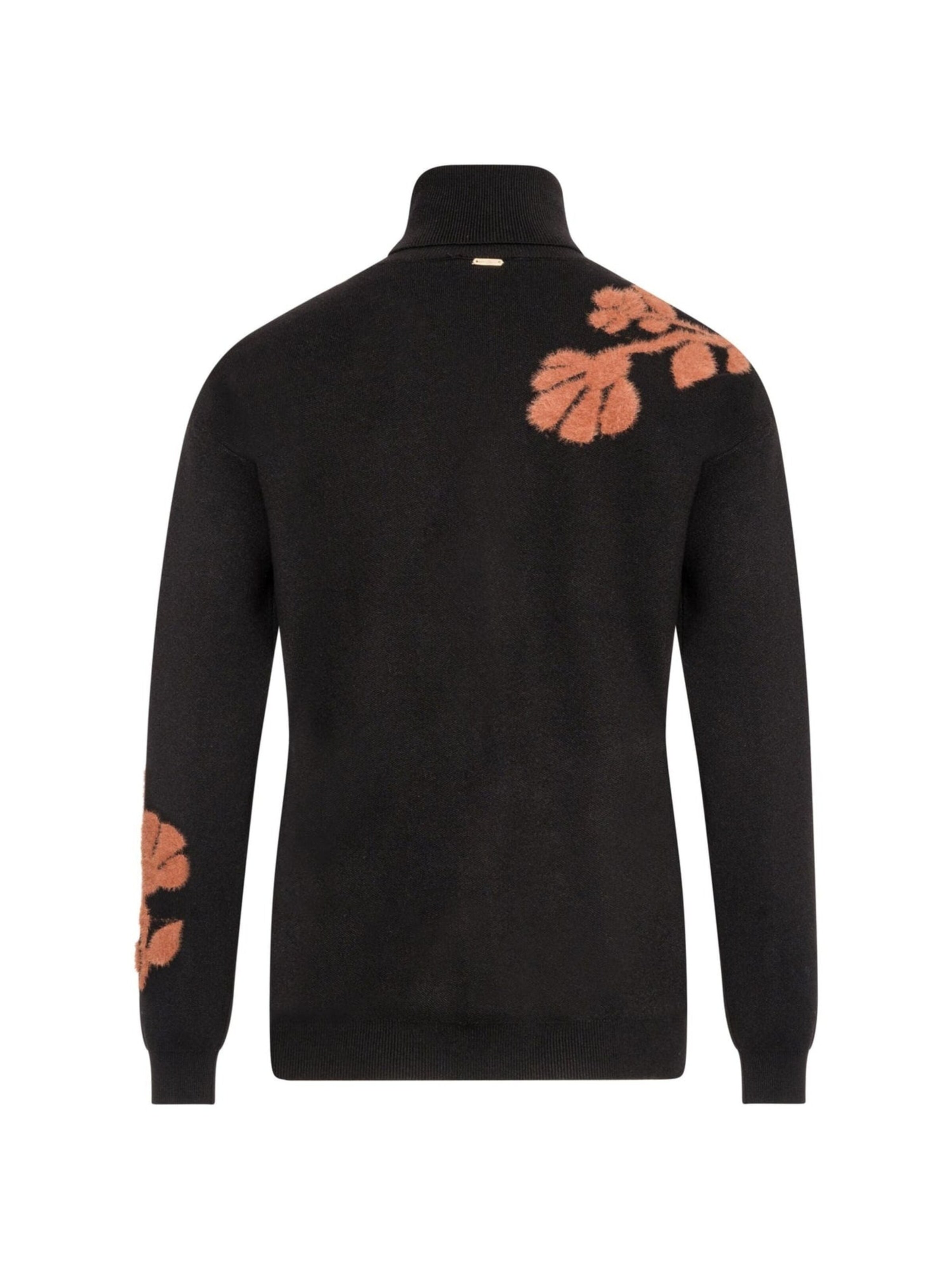 Pullover 'Regular fit sweater with floral jacquard' di Fracomina in nero