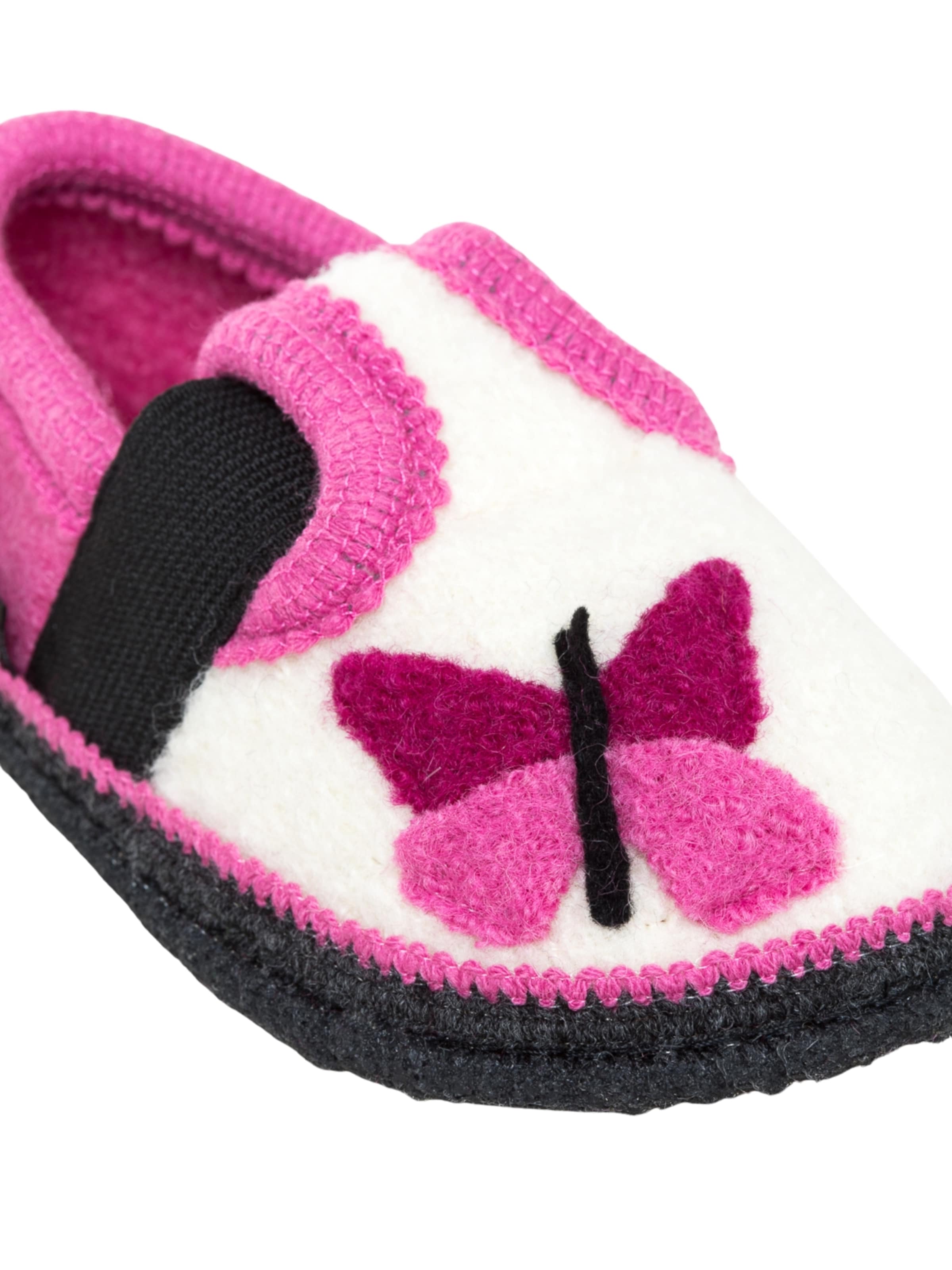 kitz-pichler Hausschuh 'Walkpantoffel Bobby Schmetterling'‌‌‌‌‌‌‌‌‌‌ in Weiß