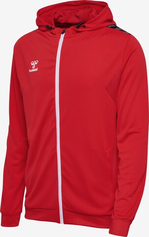 Hummel Athletic Zip-Up Hoodie 'AUTHENTIC' in Red