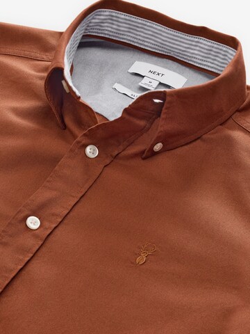 Next Slim fit Button Up Shirt in Brown