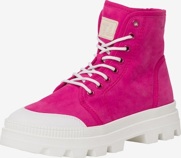 TAMARIS Lace-Up Ankle Boots in Pink: front