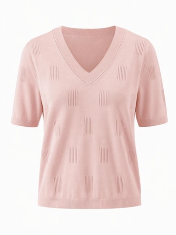 ARACH&CLOZ Sweatshirt 'Damen Kuzrarm Pullover V Ausschnitt Sommer Frühling Bluse Strickpullover Basic' in Pink: front