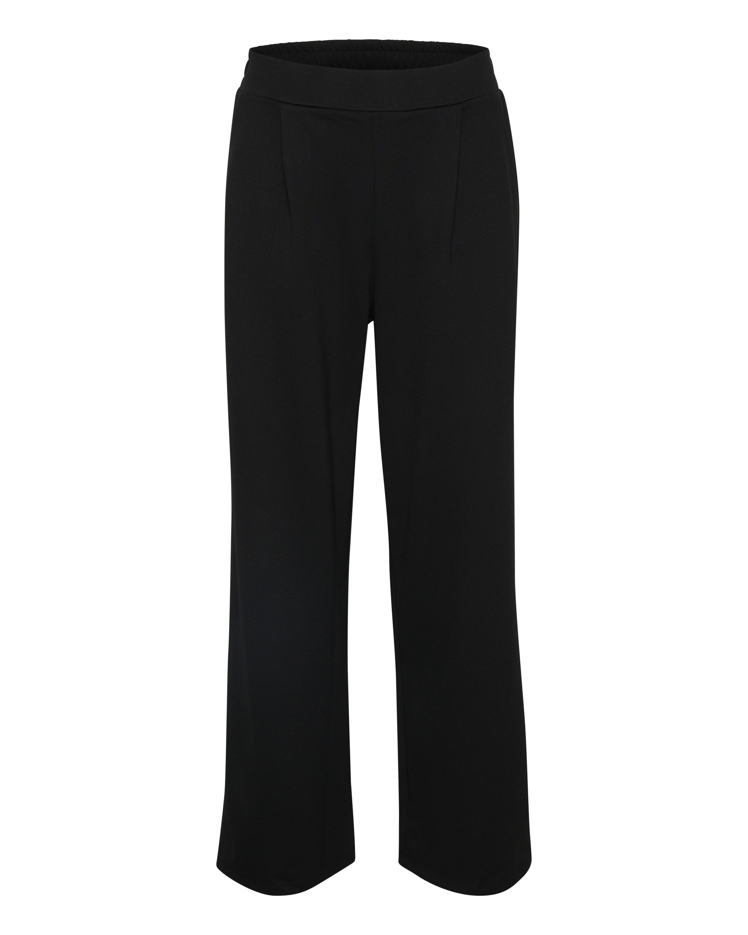 Kaffe Regular Pleat-Front Pants 'Frederikke' in Black: front