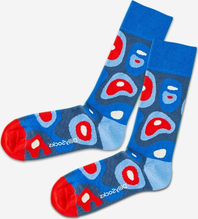 DillySocks Socken 'Sky Island' in blau / azur / hellblau / rot, Produktansicht