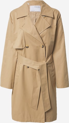 SELECTED FEMME Between-Seasons Coat 'Weka' in Beige: front