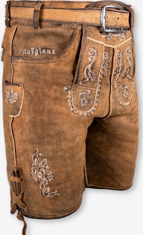 Hofglanz Lederhose in Braun: Vorderseite