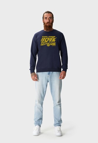 Oldskull Sweatshirt 'RETRO REFRESHING TYPOGRAPHY GRAPHIC' in Blue