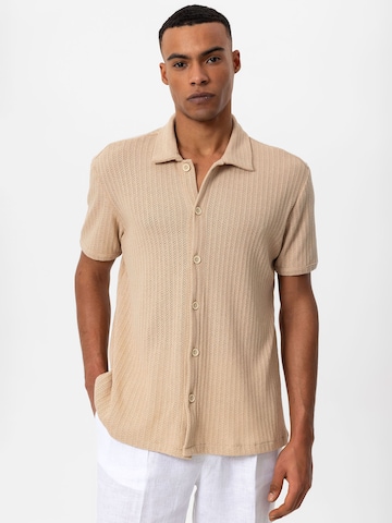 Antioch Regular fit Button Up Shirt in Beige: front
