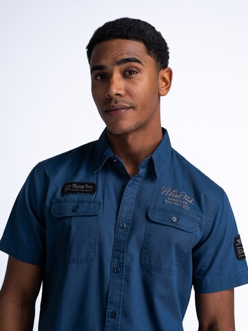 Petrol Industries Regular fit Button Up Shirt 'Wavify' in Blue