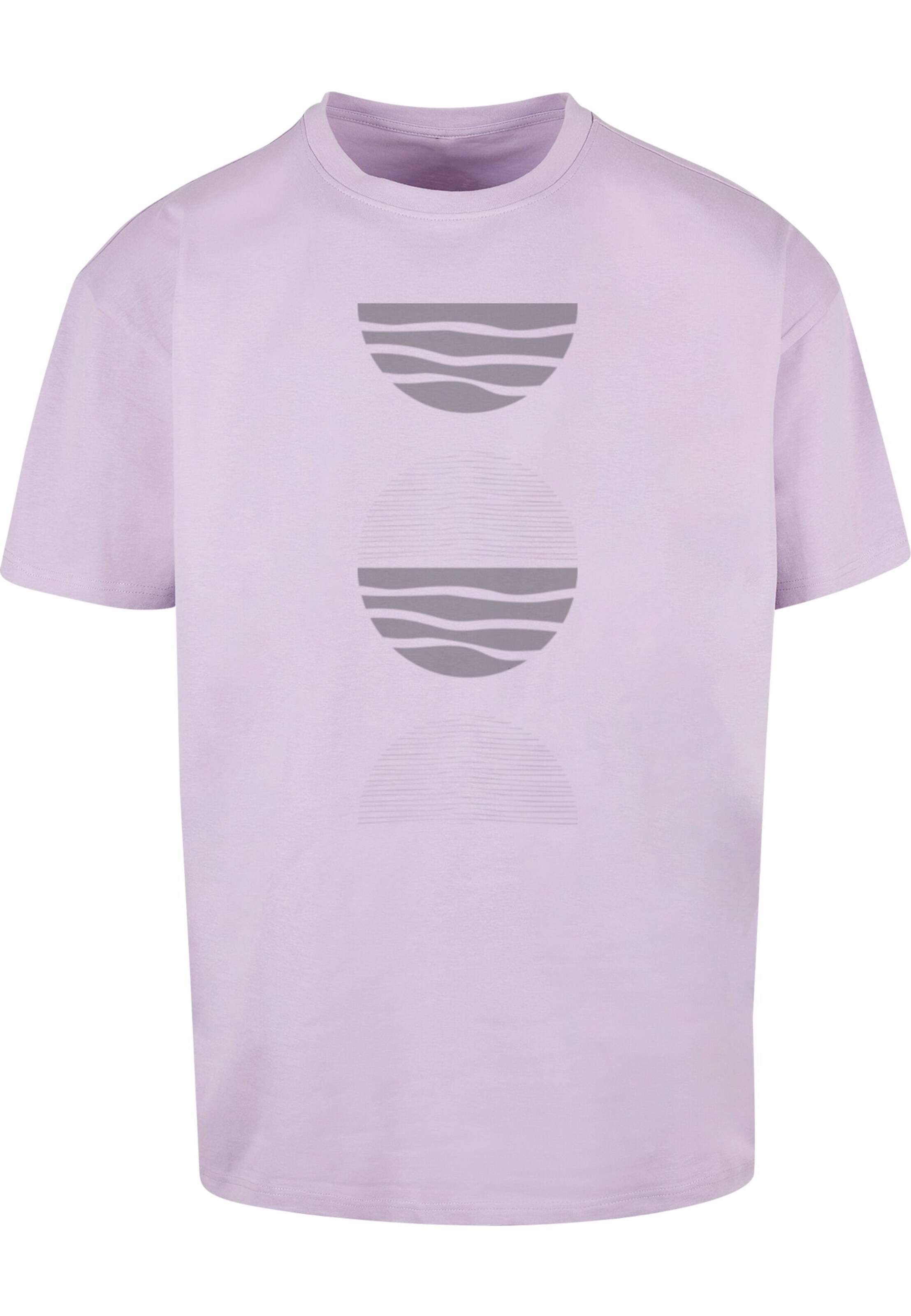 Merchcode Shirt 'Abstract Waves' in Lila: voorkant