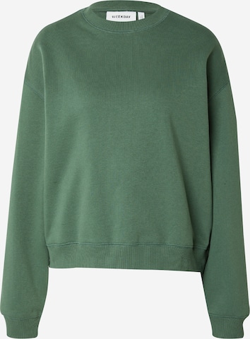 WEEKDAY Sweatshirt 'Essence Standard' i grøn: forside