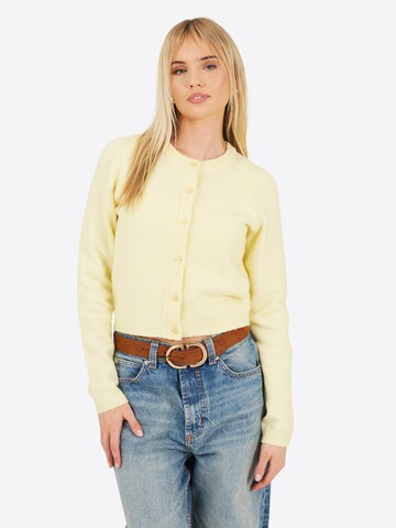 BRAVE SOUL Gebreid vest in Geel: voorkant