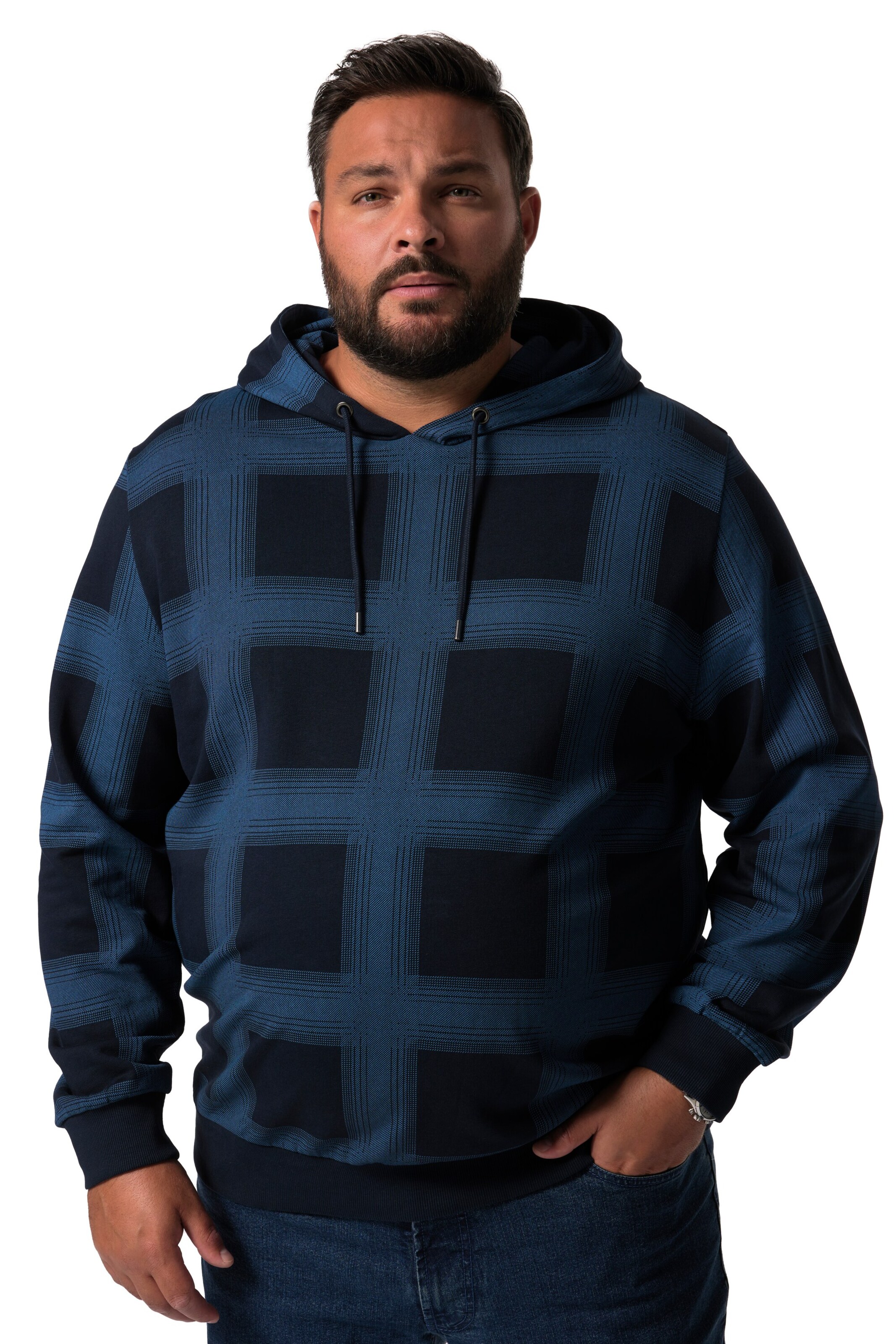 Men Plus Sweatshirt in Blue: front