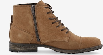 Bianco Lace-Up Boots in Brown