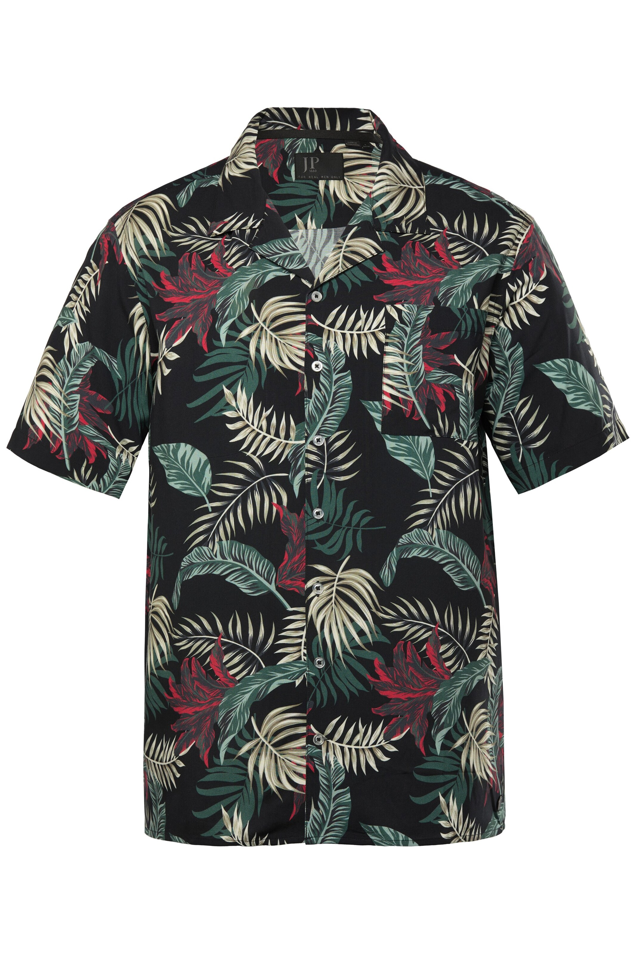 JP1880 Regular fit Overhemd in Zwart: voorkant