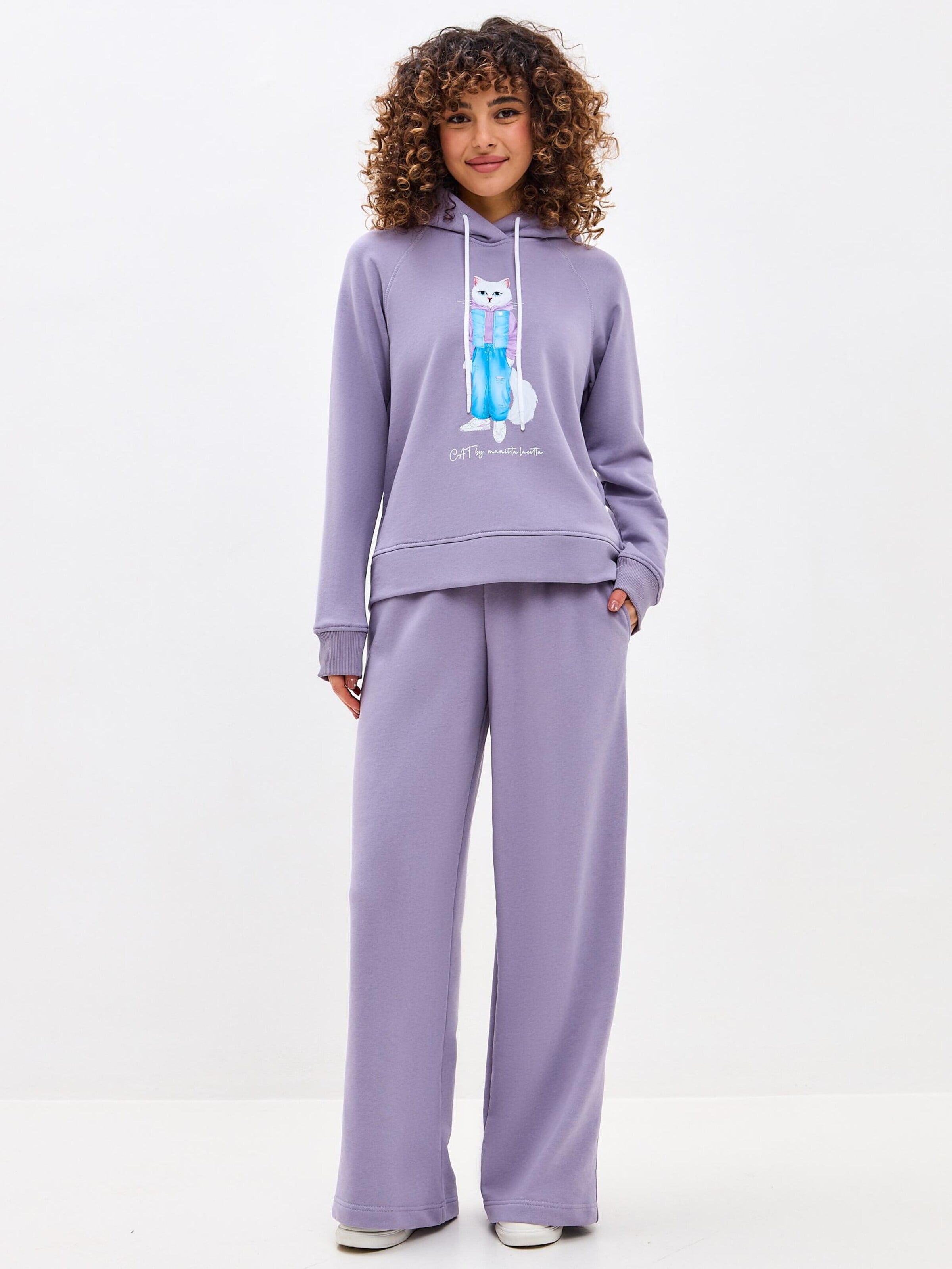 Regular Pantalon 'Palazzo Trousers' Cat e Lolette en violet : devant