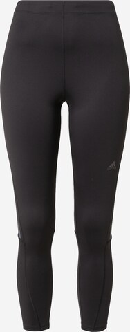 ADIDAS SPORTSWEAR Skinny Workout Pants 'Run Icons 3-Stripes' in Black: front