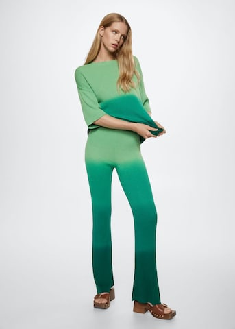 MANGO Zvonový Kalhoty – zelená