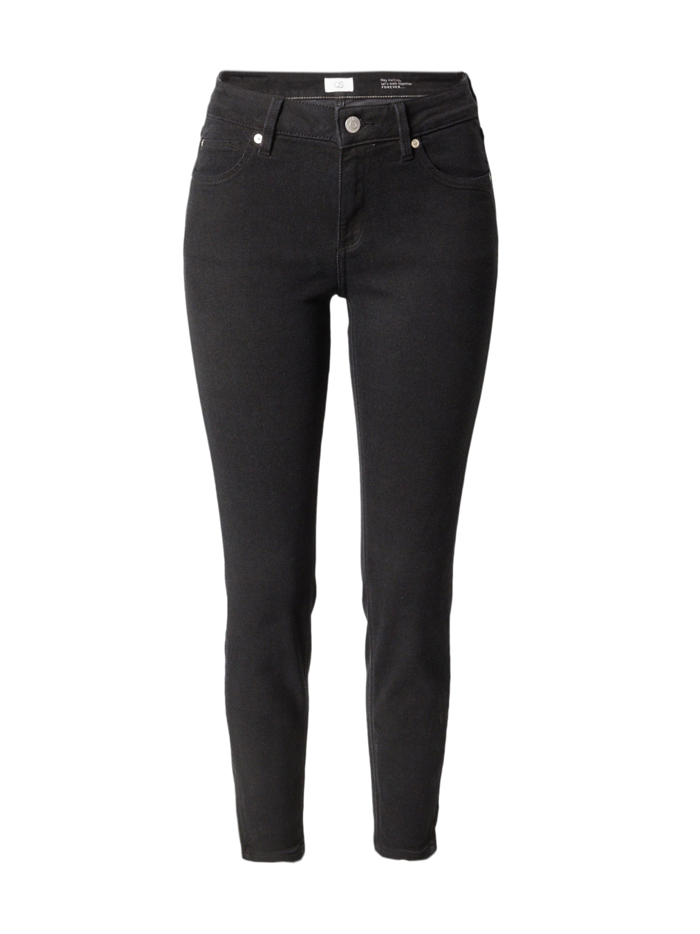 QS Skinny Jeans 'Sadie' in Zwart: voorkant