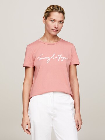 T-shirt TOMMY HILFIGER en rose : devant