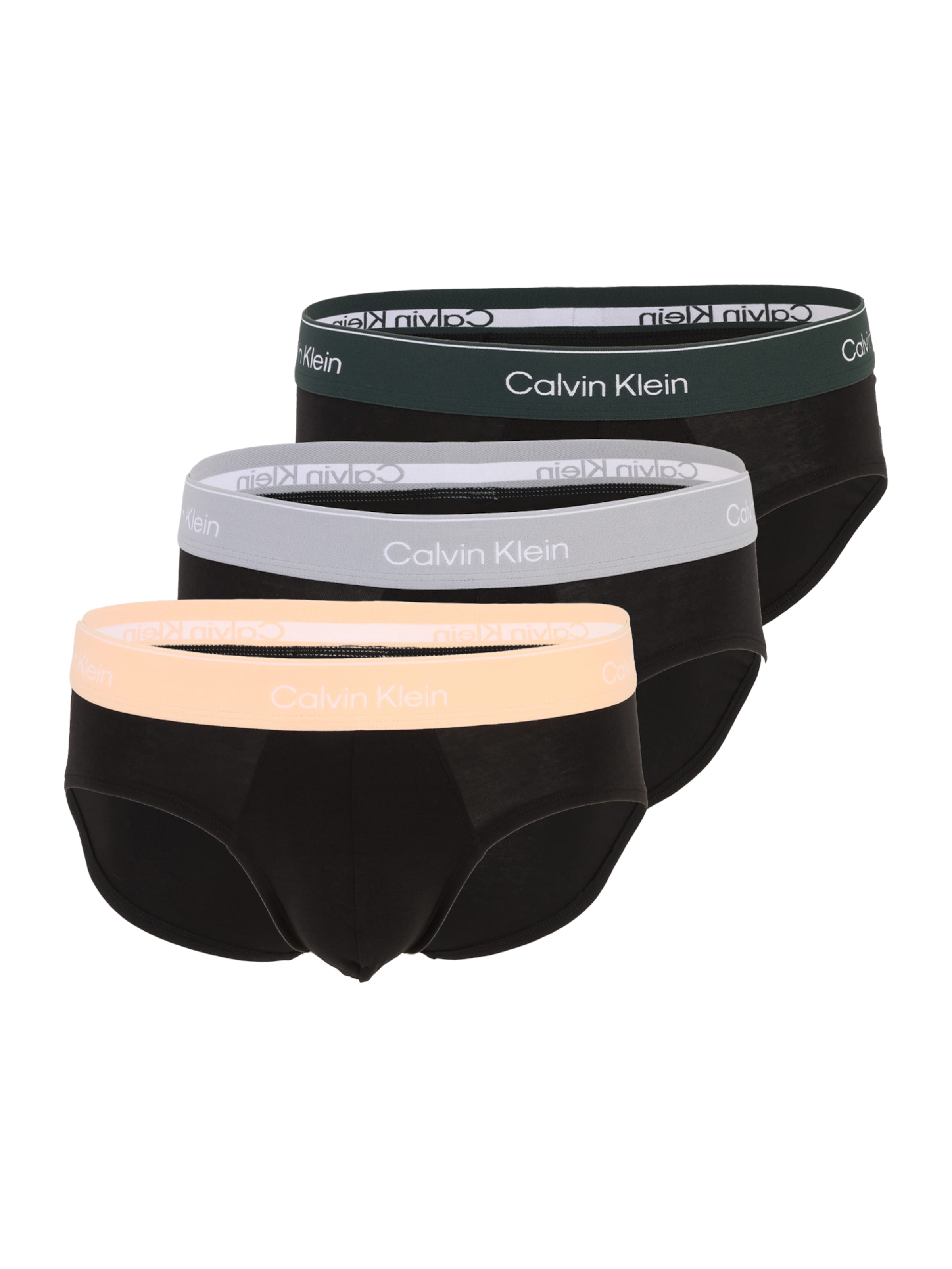 Calvin Klein Underwear Слип в размер XS в сиво / елхово зелено / кайсия / черно, Преглед на продукта