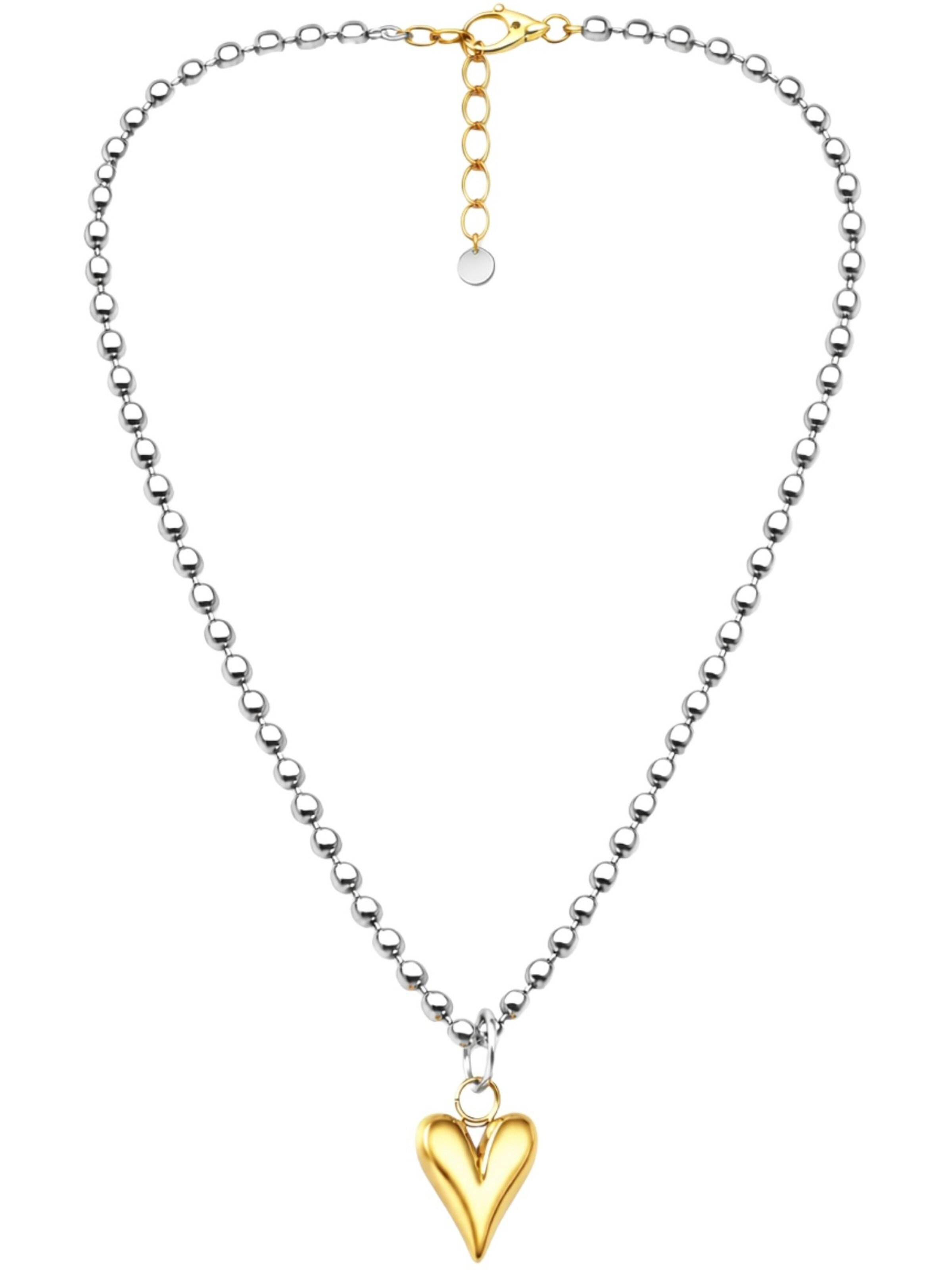 BS Schmuckdesign Necklace 'Bubble Heart' in Gold: front