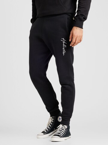 Effilé Pantalon HOLLISTER en noir : devant